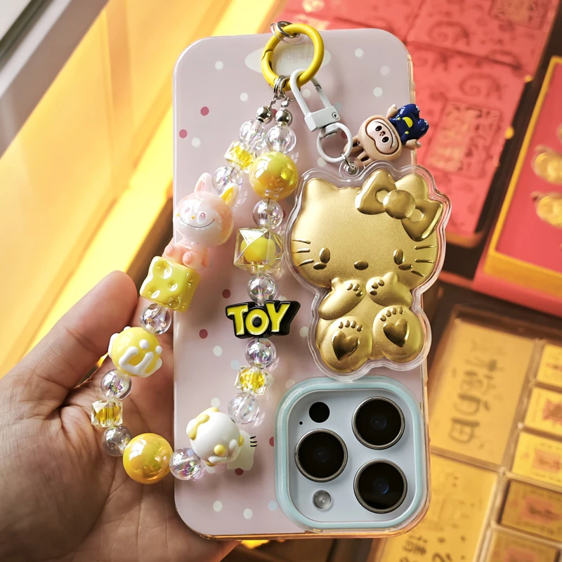 含金工艺品【水贝金店】可爱KT猫卡通手机挂饰包包扣七夕送女友礼物