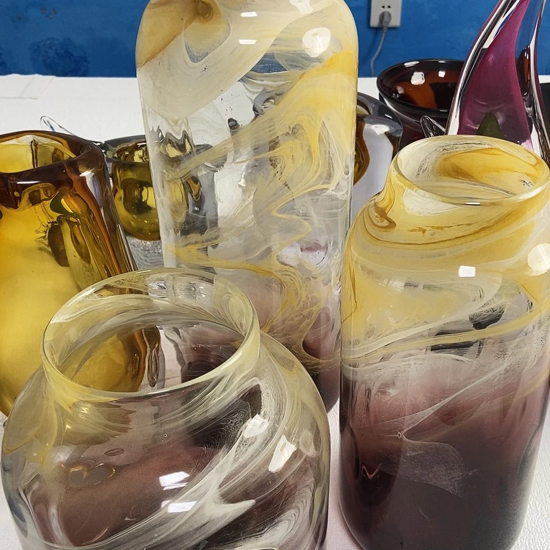 用****4三个琉璃摆件家居花瓶