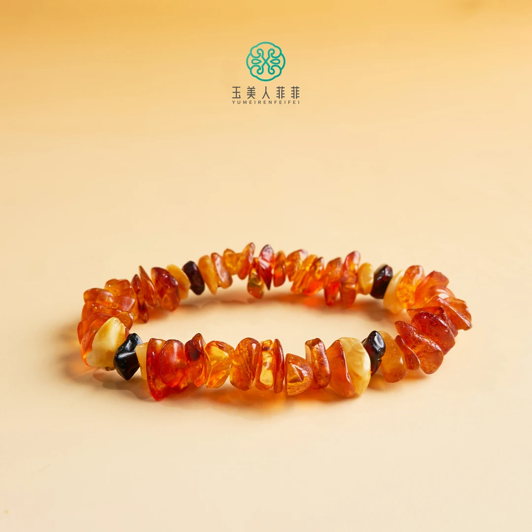 菲菲珠宝好/-琥珀单圈随型手串