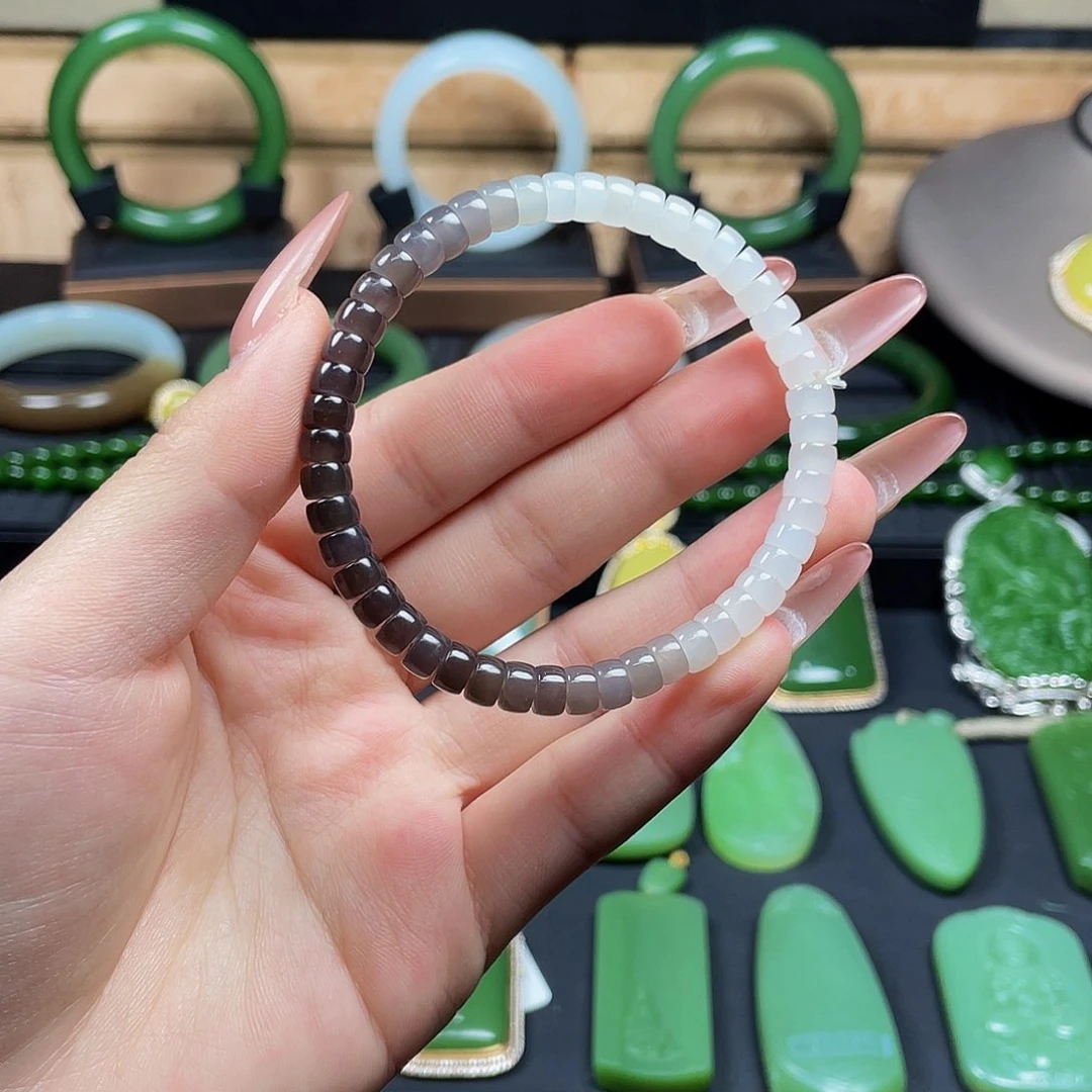 未镶嵌手串和田玉·紫白手串