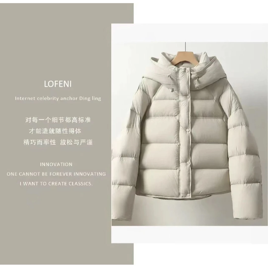 新款男女同款情侣短款连帽加厚保暖百搭羽绒服77