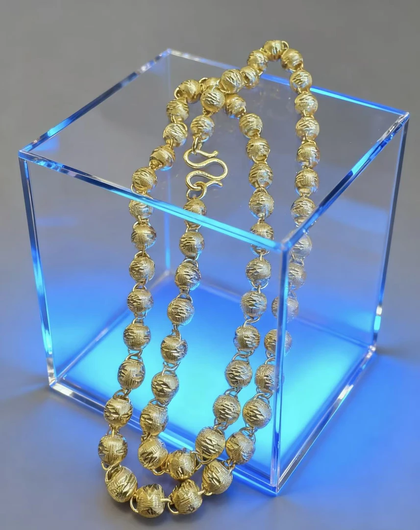 合金项链 合金项链饰品长款【花纹圆珠项链】气质轻奢时尚百搭款