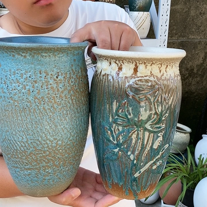 紫砂花盆口15高25瑕疵