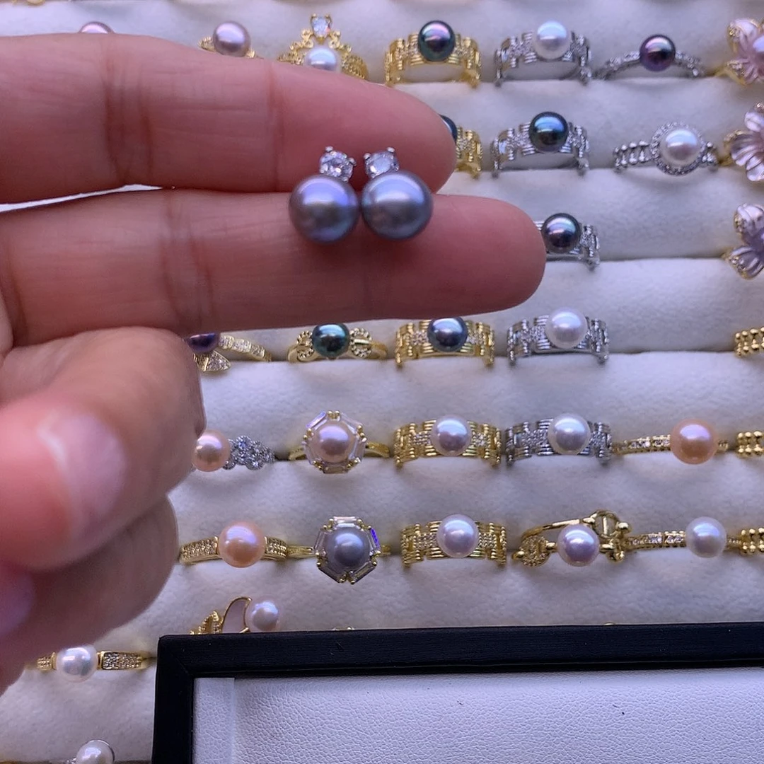 淡水珍珠耳饰合金