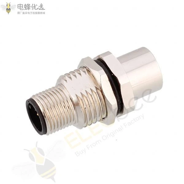 10PCS M12传感器连接器5芯K扣母头直式后锁板板端插座接线焊接式