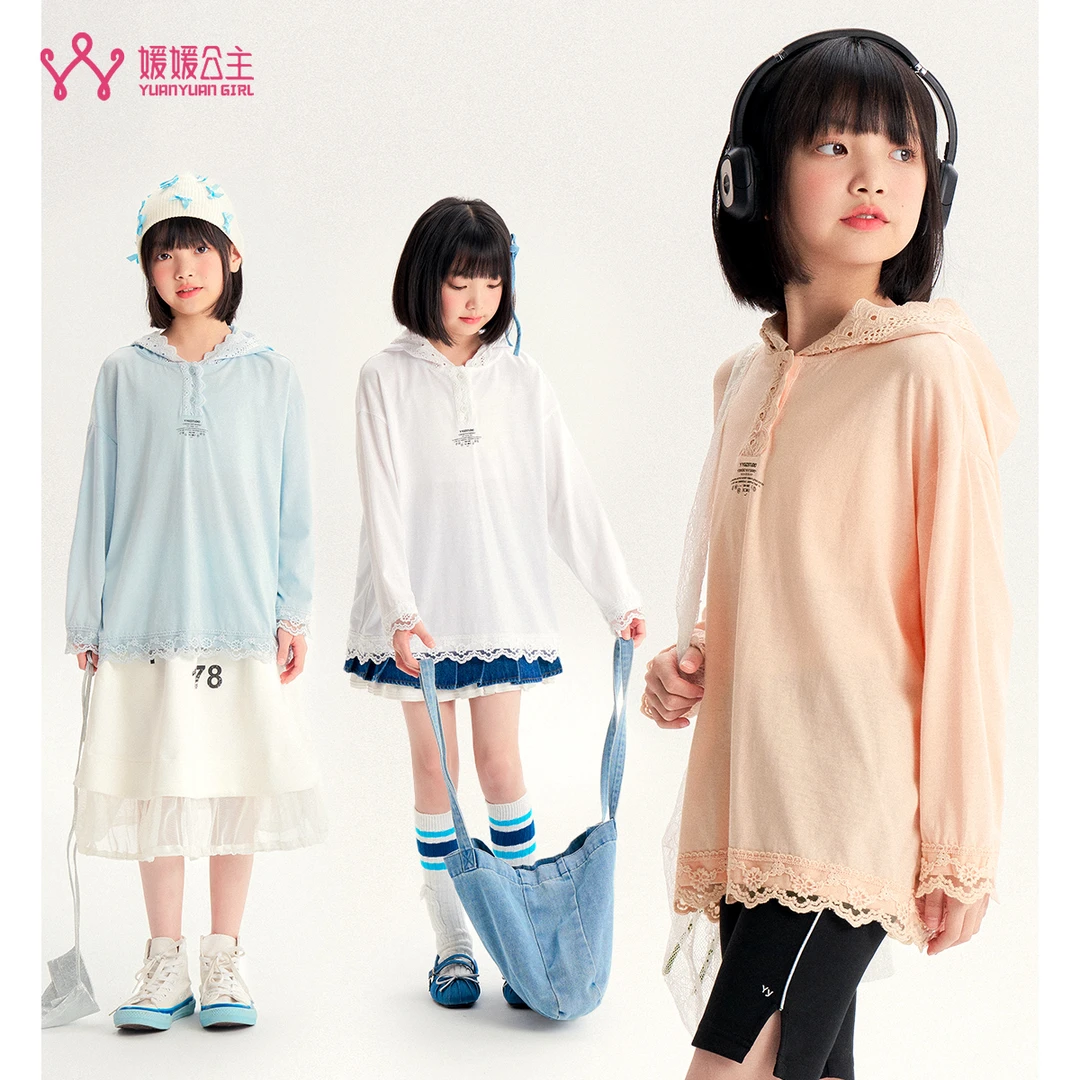 媛媛公主媛2025春夏季女中大童休闲时尚百搭T恤15201C028