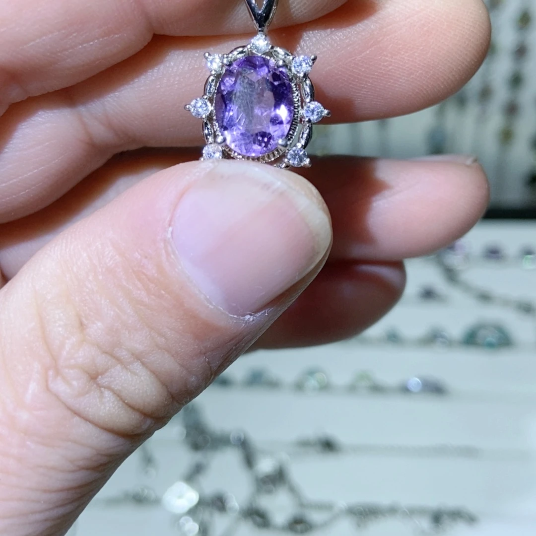 绿水晶戒指银S925镶嵌布****?