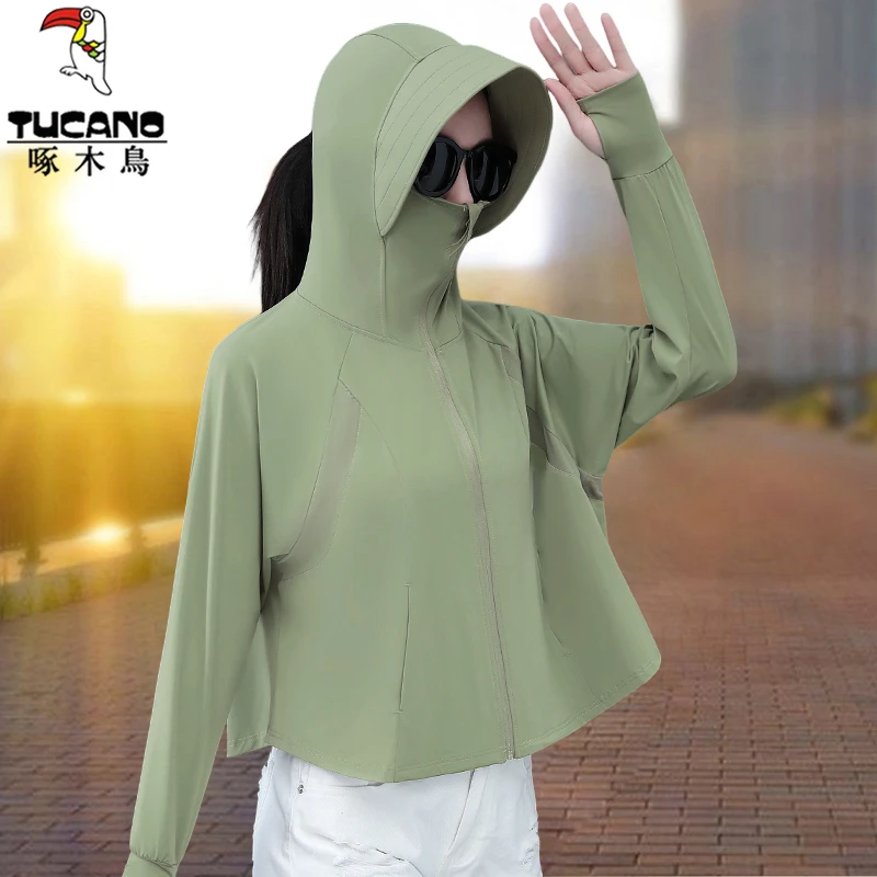 啄木鸟冰丝防晒衣女款夏季2025新款防紫外线upf50+户外薄款防晒服