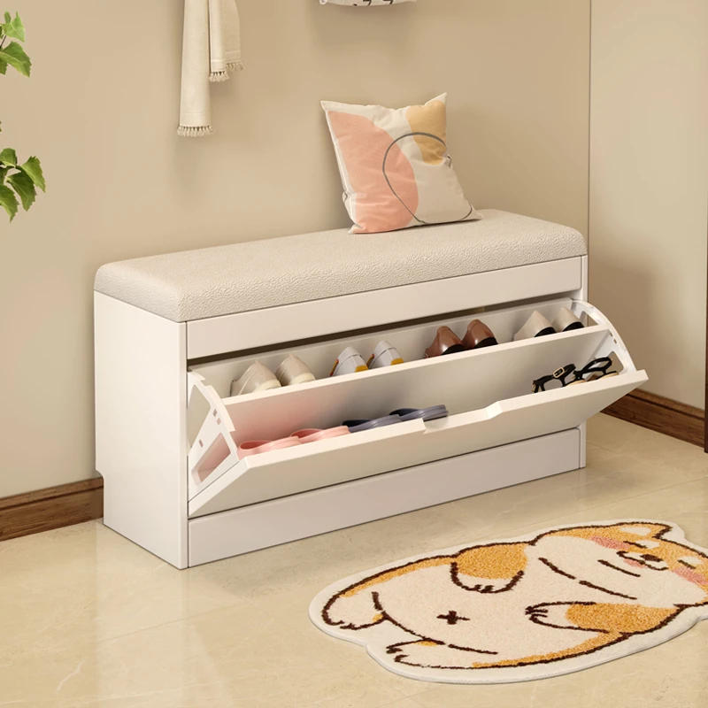 实木软包换鞋凳家用门口小型鞋柜坐凳一体入户客厅穿鞋凳简易鞋架