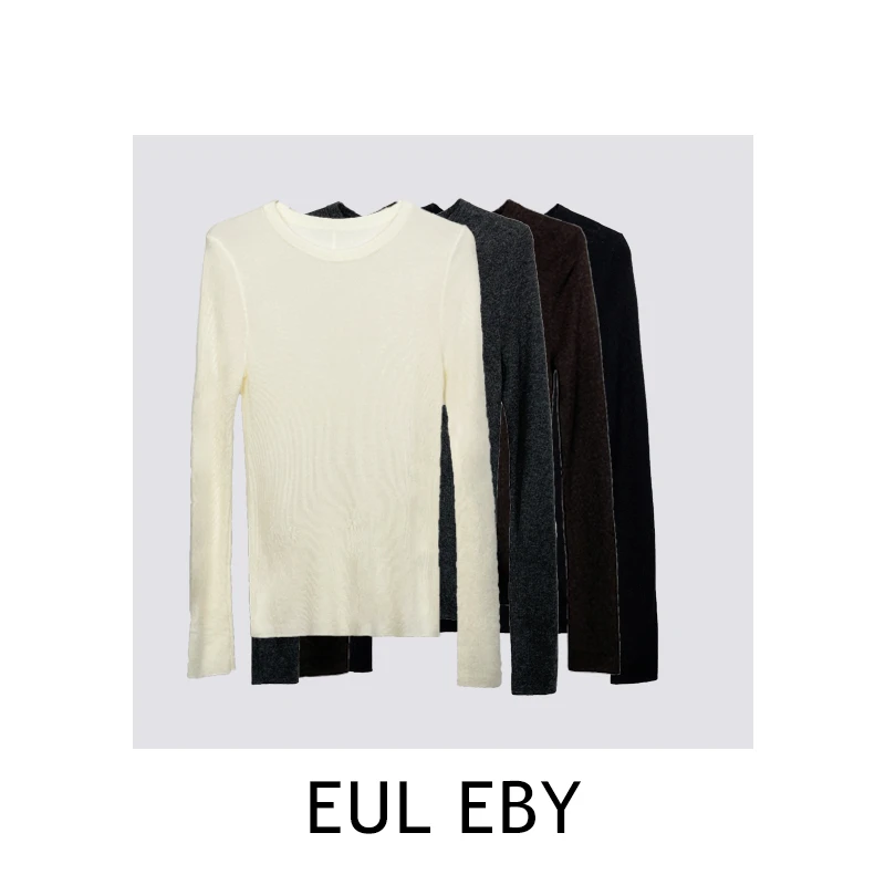 【清】纯色极简修身圆领针织衫长袖241518#