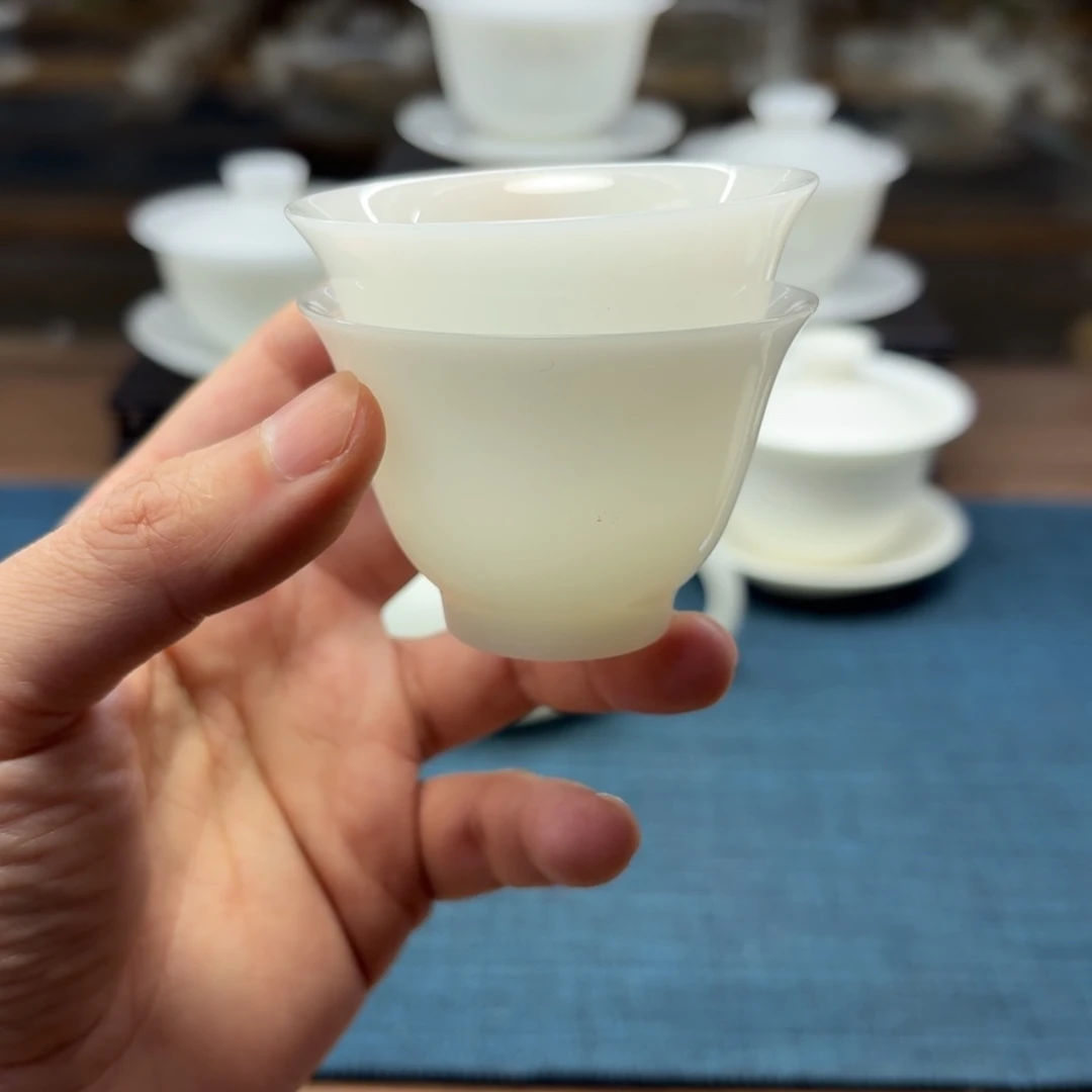 璞玉冰种玉瓷茶具