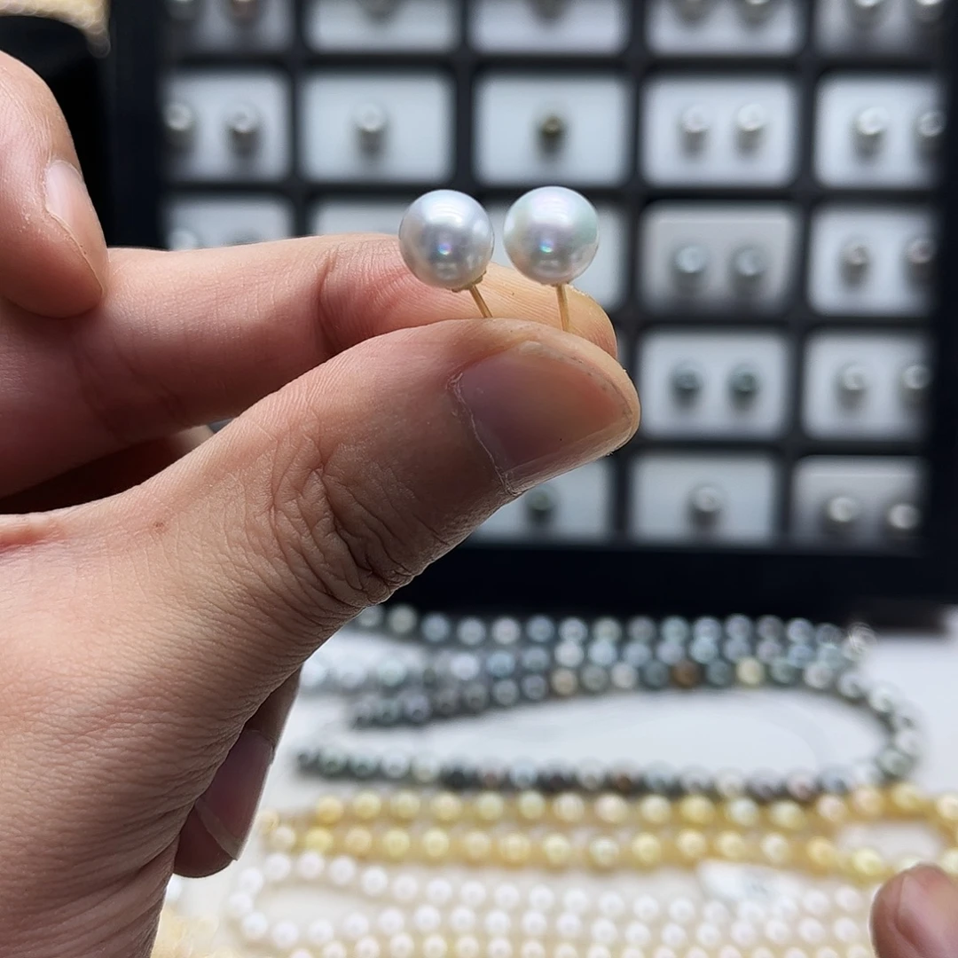 海水珍珠未镶嵌耳饰