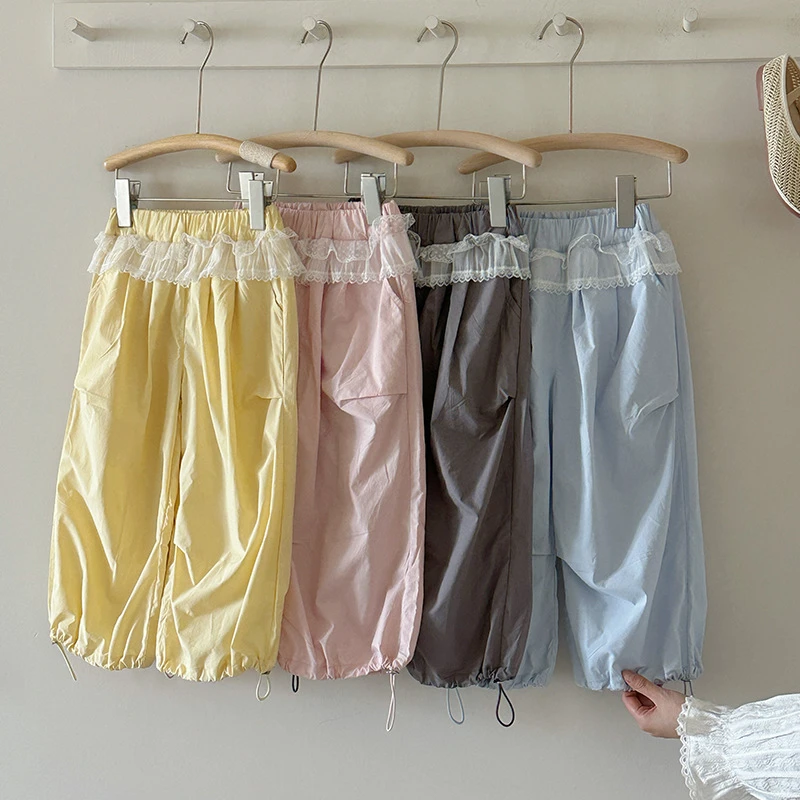 【橘子家】HS62067蕾丝花边休闲裤