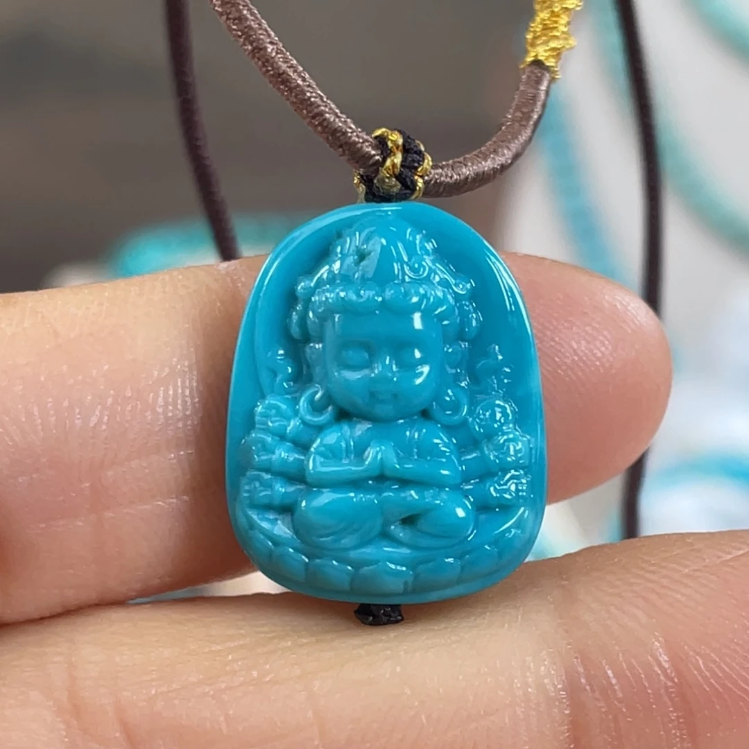 绿松石未镶嵌套链八臂观音