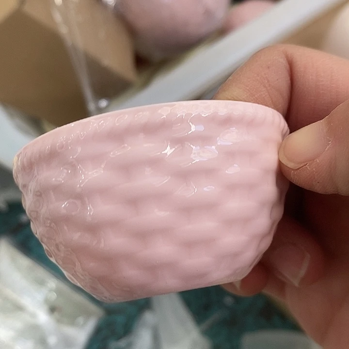 摆件陶红稀土波澜纹小客杯