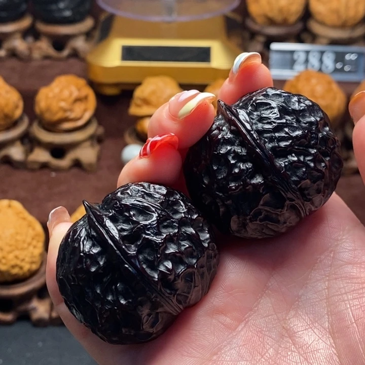 文玩核桃把件41牡丹元宝