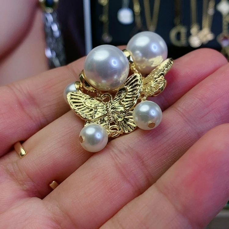 【闪购商品】纯铜合金锆石蝴蝶珠珠