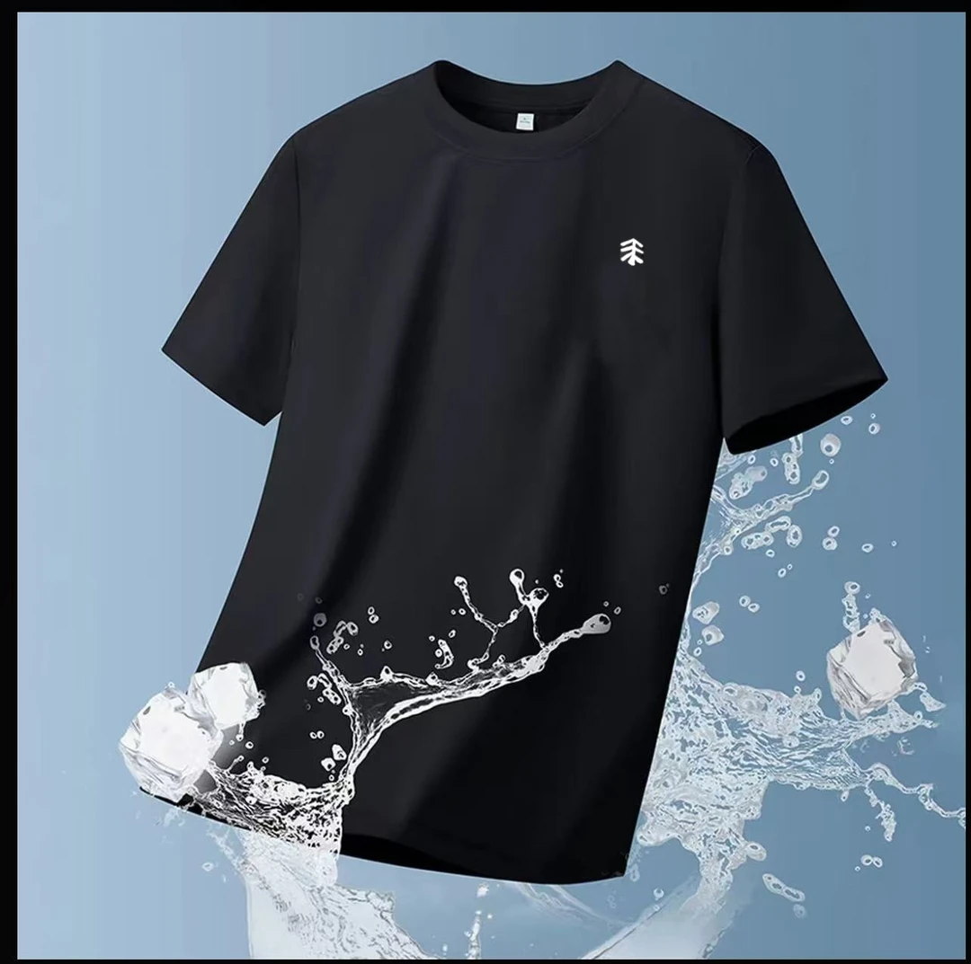 【X】树家轻奢高端男士夏季冰丝速干T恤圆领短袖
