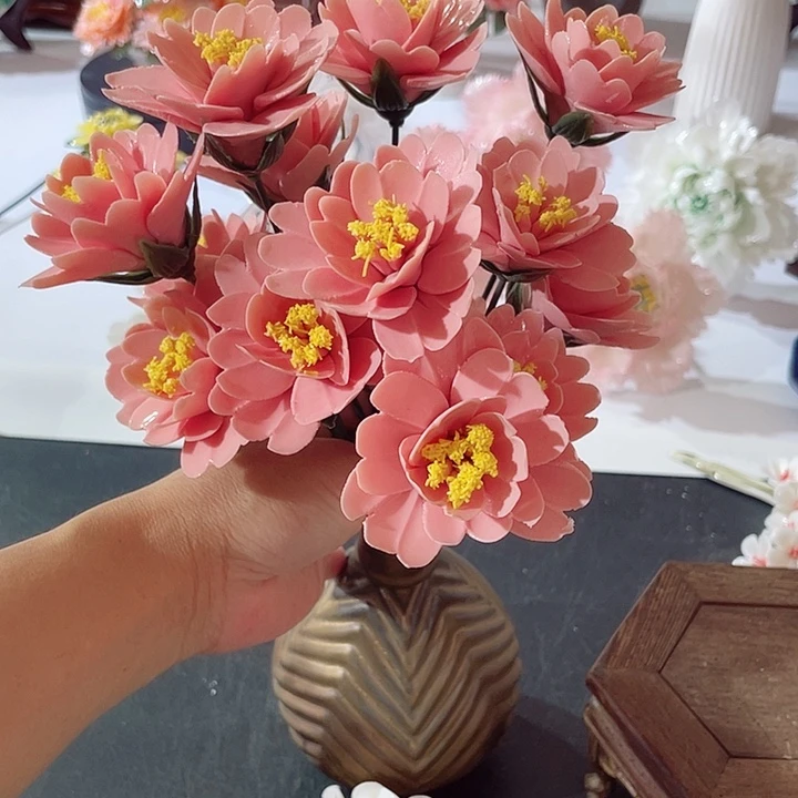 瓷片纯陶瓷手工捏花