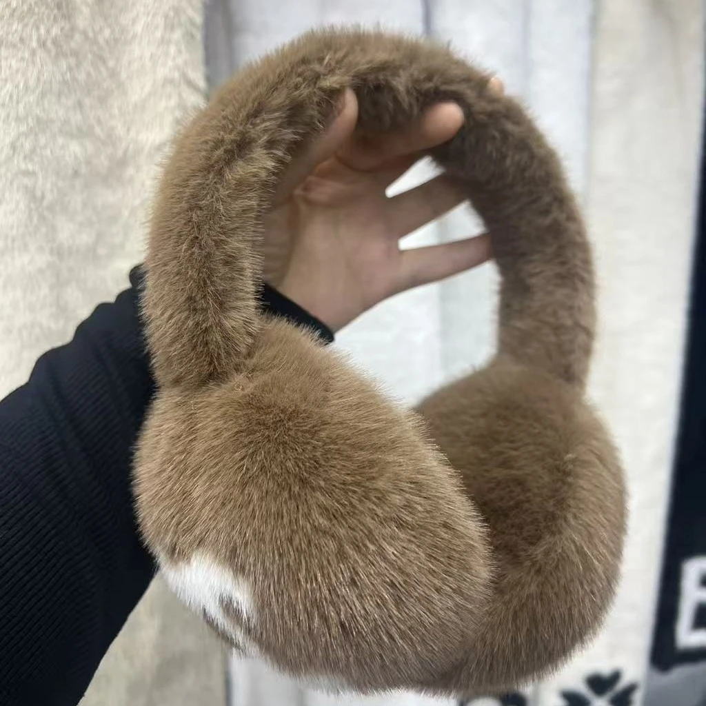 双C款毛茸茸耳罩冬季网红时尚保暖耳包护耳朵耳捂子学生防冻耳套