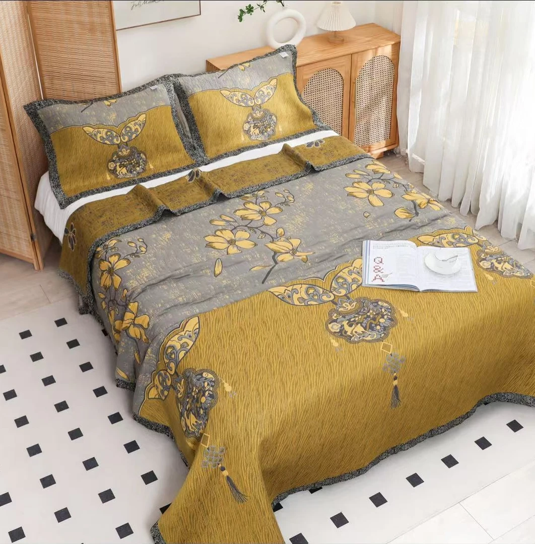 （金桂飘香）230*250cm高端精梳棉细纱多功能四季床盖