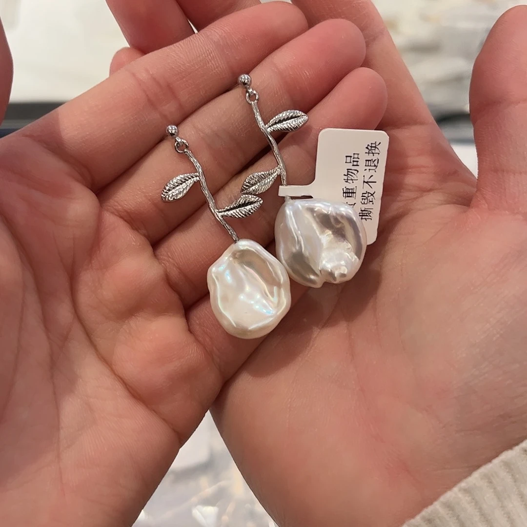 淡水珍珠耳饰合金