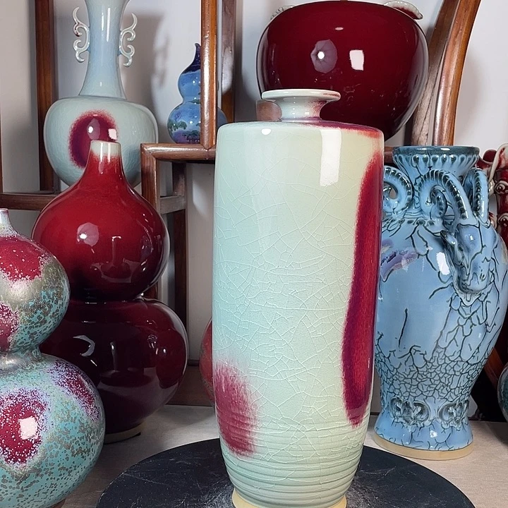 诚***。瓷片钧瓷无双窑变无对