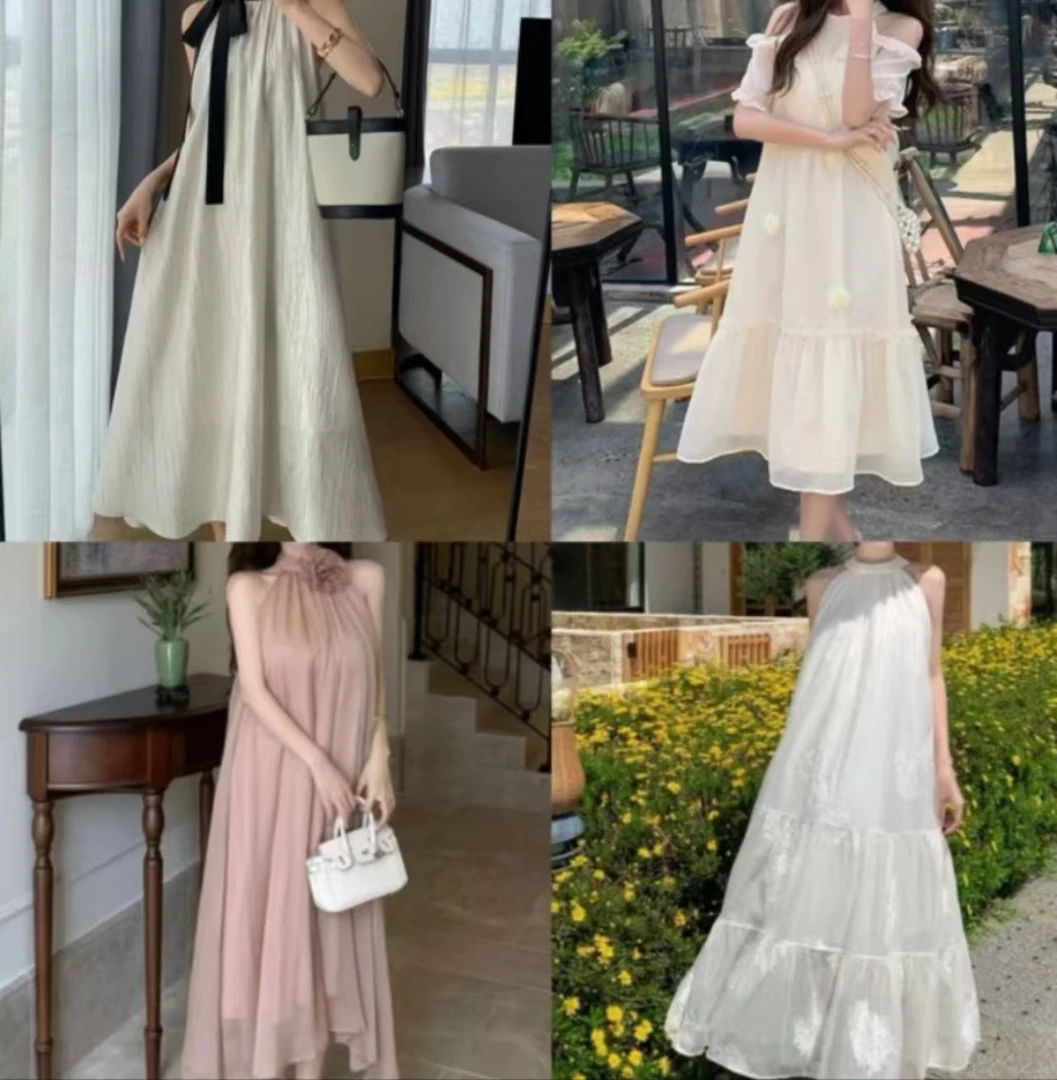 A871-880法式吊带连衣裙纯欲温柔风甜美（不是主图款以直播间为准）