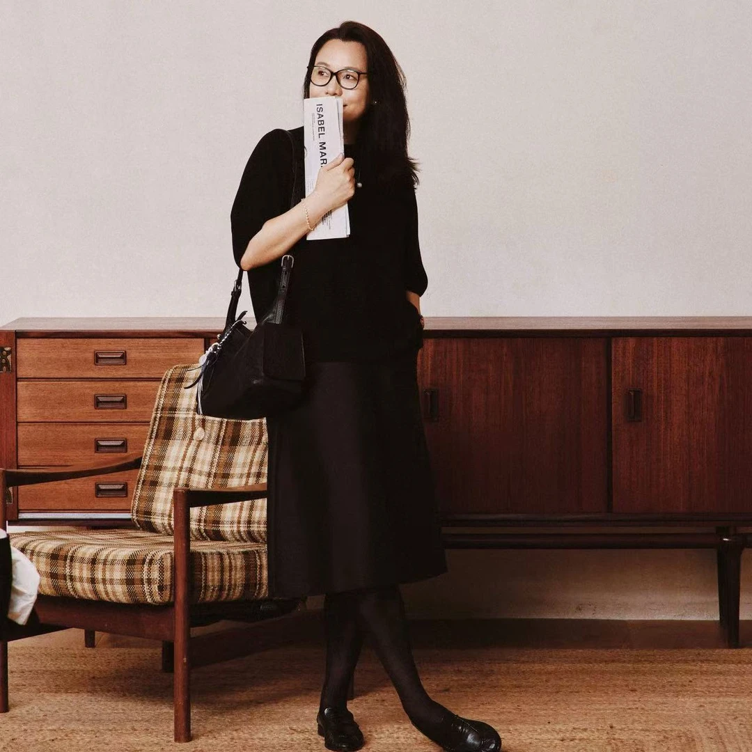 Ms.Qnn“优雅质感”43MM重磅斜纹羊毛莱赛尔A字半身裙 52P277 Q姐