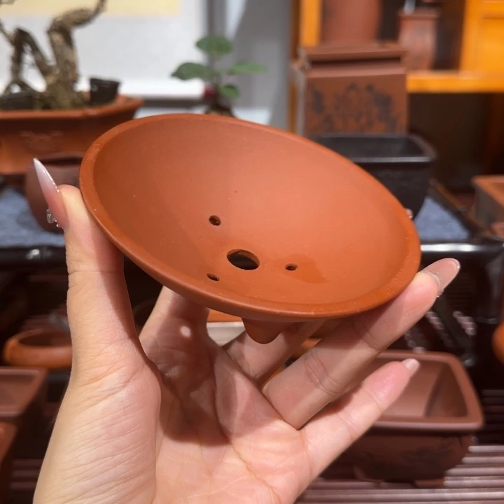 紫砂花盆半手工制作