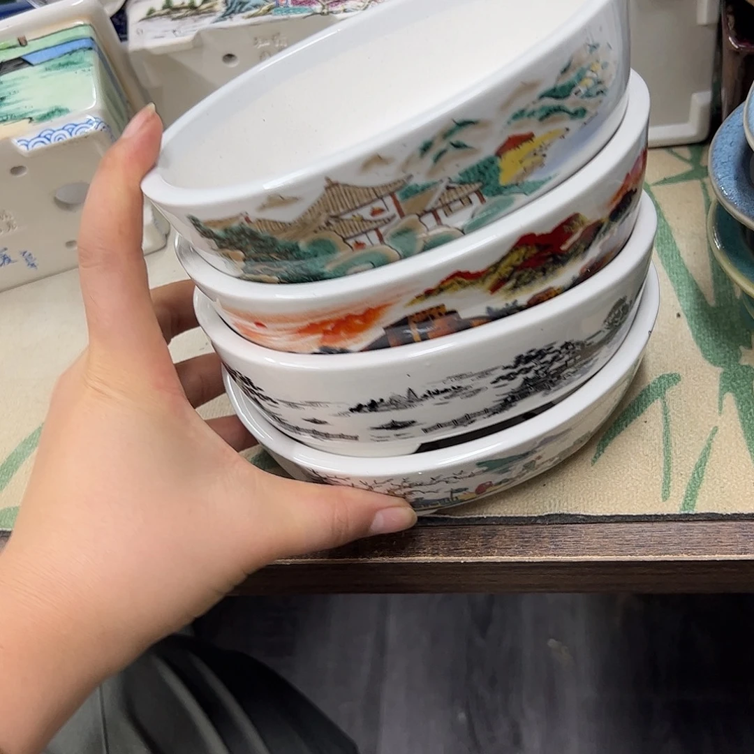 紫砂花盆124号瑕疵4个口不正处理介意勿拍15.5/13/5cm