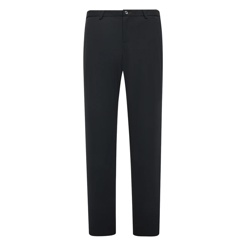 J1546鸟春夏男式休闲裤 中腰修身商务休闲长裤 黑色弹力