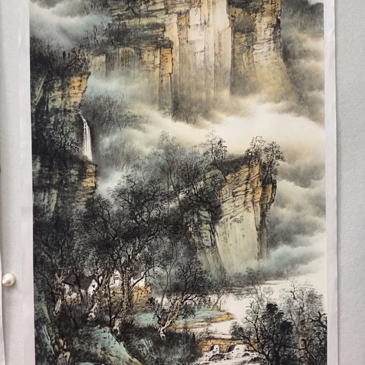 热***漠国画太行清秋四尺竖幅