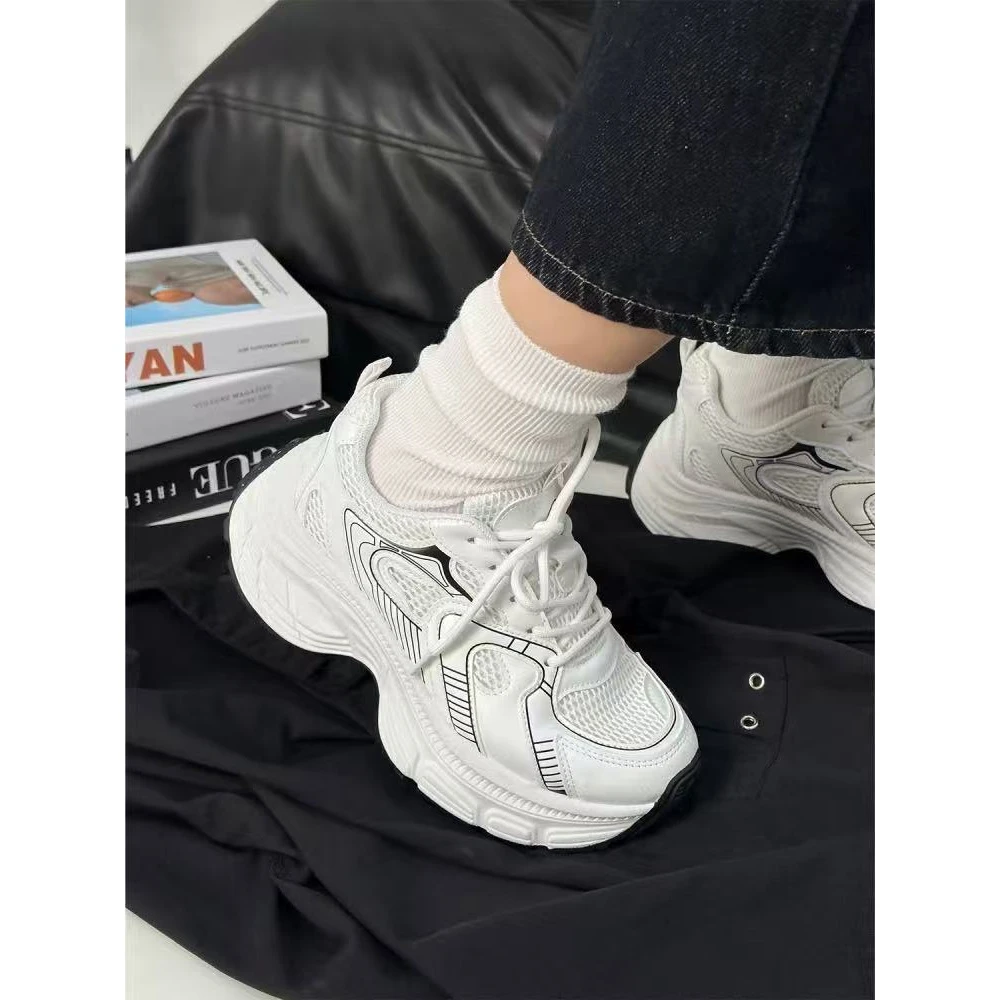 2551 休闲老爹鞋女2025春夏新款增高厚底跑步鞋潮透气休闲运动鞋