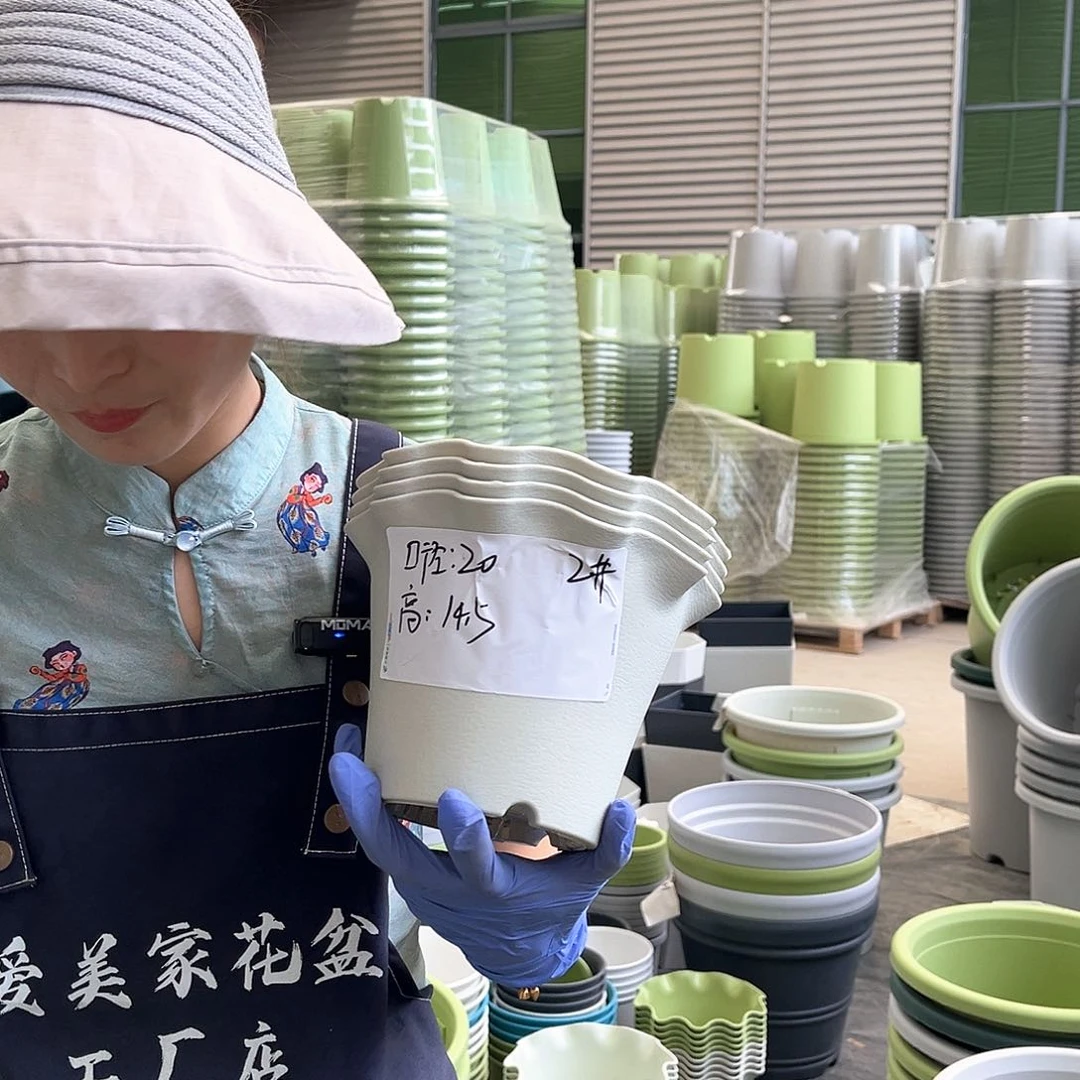 荷叶盆2#米白色5个含托