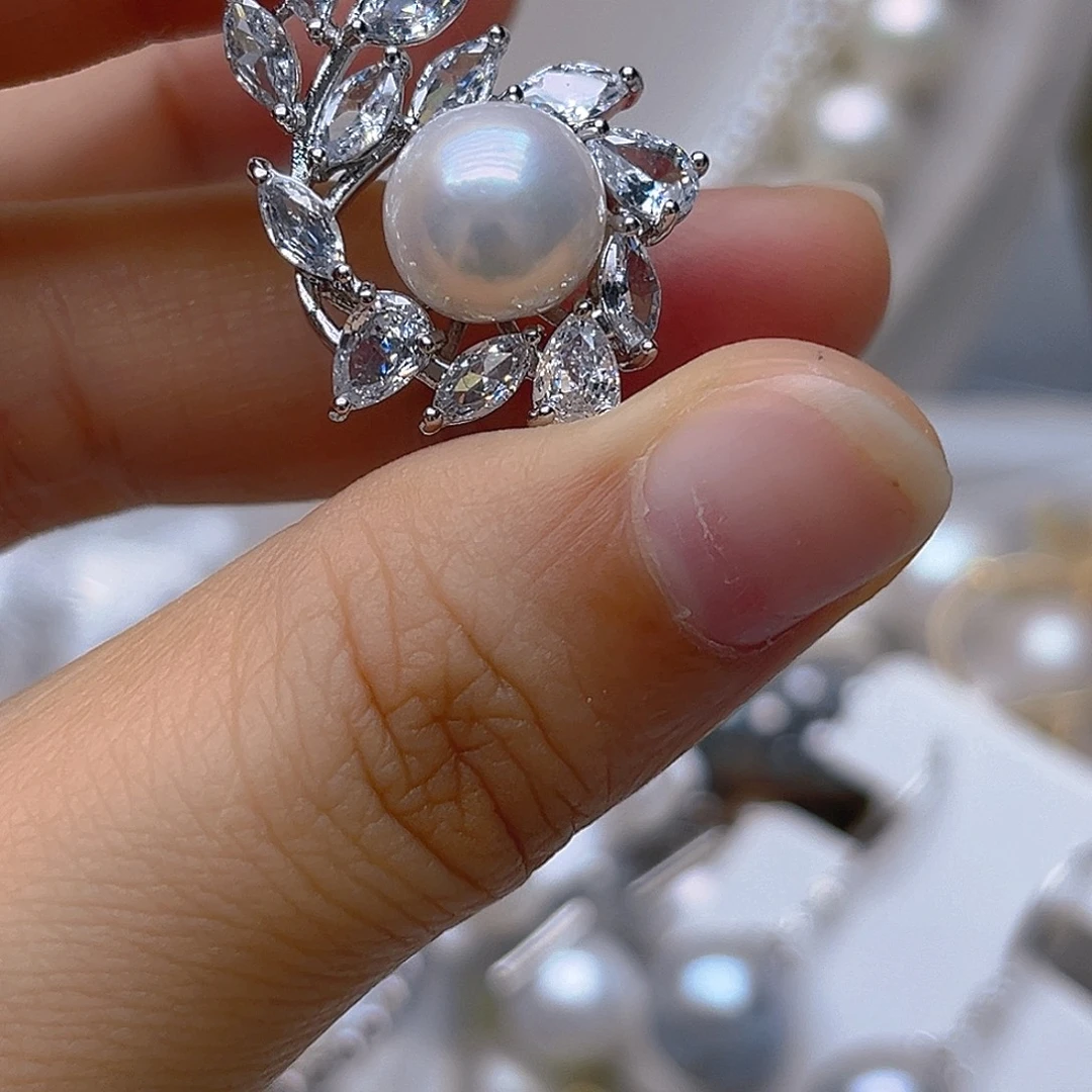 未镶嵌淡水珍珠吊坠耳钉