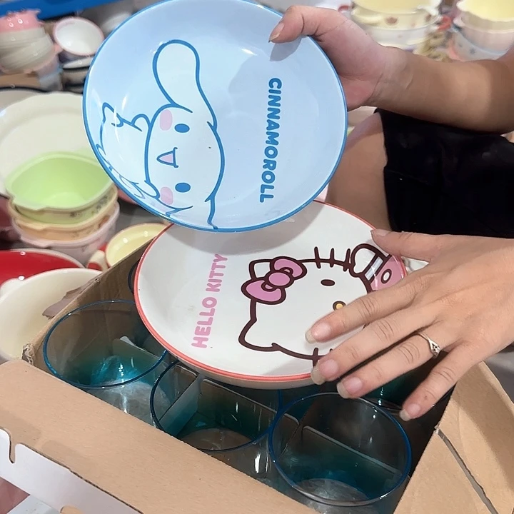 瓷片Kt玉桂狗7寸盘两个微瑕