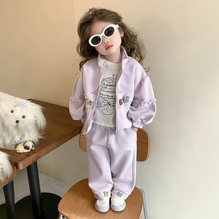 女童洋气套装中小童洋气休闲运动两件套儿童时髦春季新款女孩套装