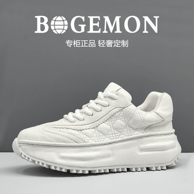 【轻奢定制 限量款】专柜同款手工厚底增高头层牛皮休闲定制男鞋