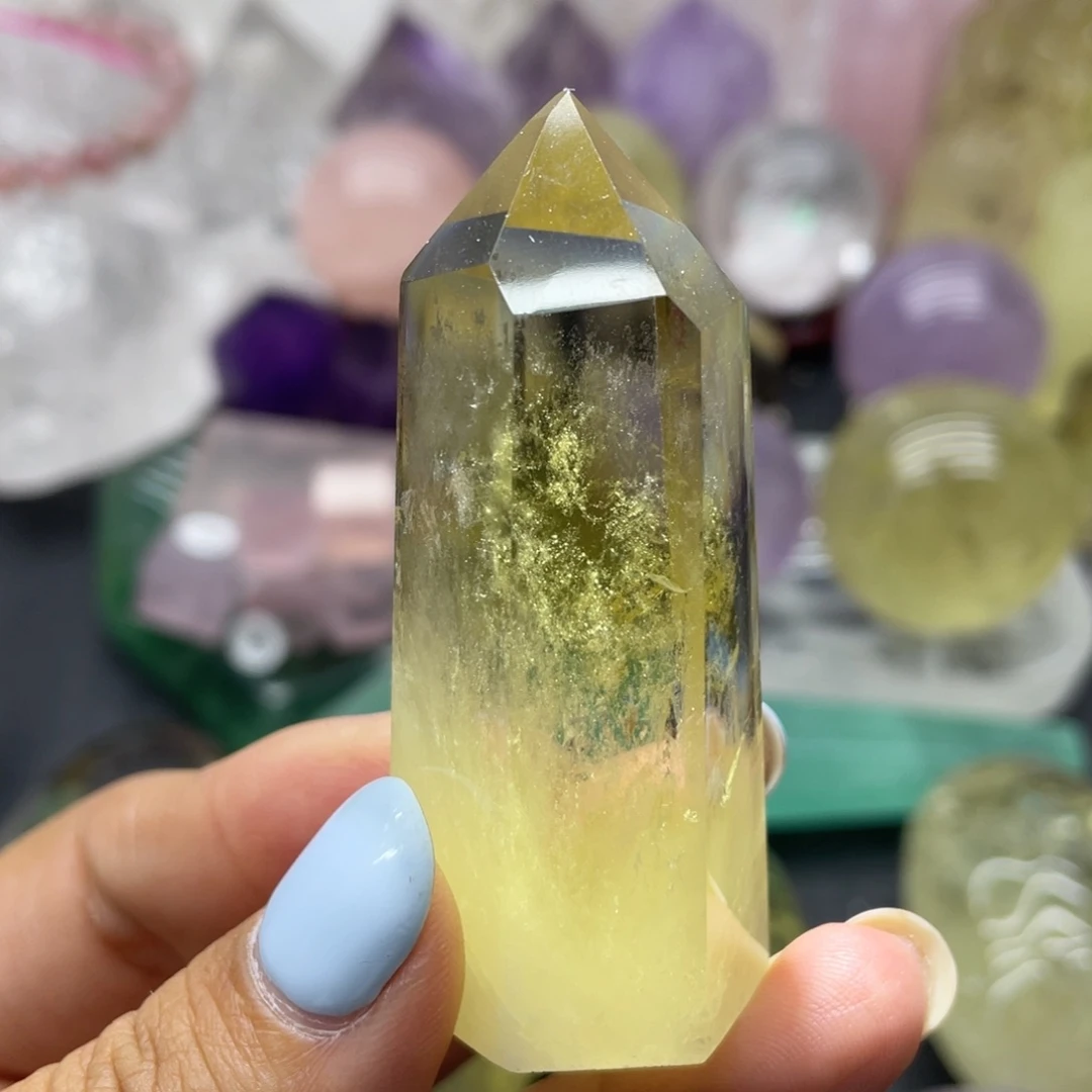 水晶珠宝半成品未镶嵌2黄水晶柱