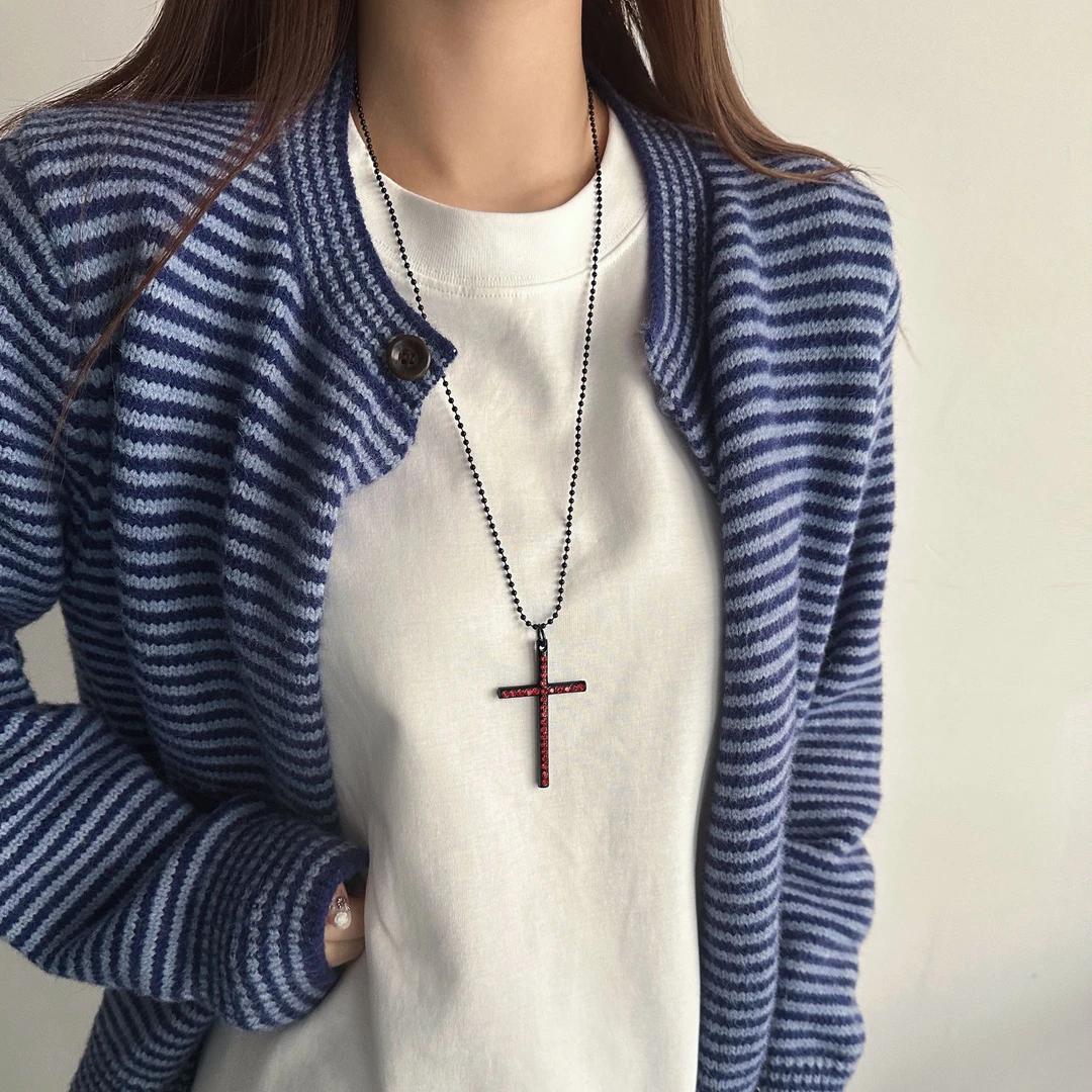 合金项链 X5265-1暗黑朋克小众精致亚比轻奢百搭高级感十字架项链