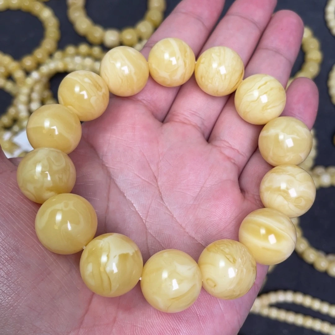 蜜蜡未镶嵌裸石蜜蜡手串17.2mm