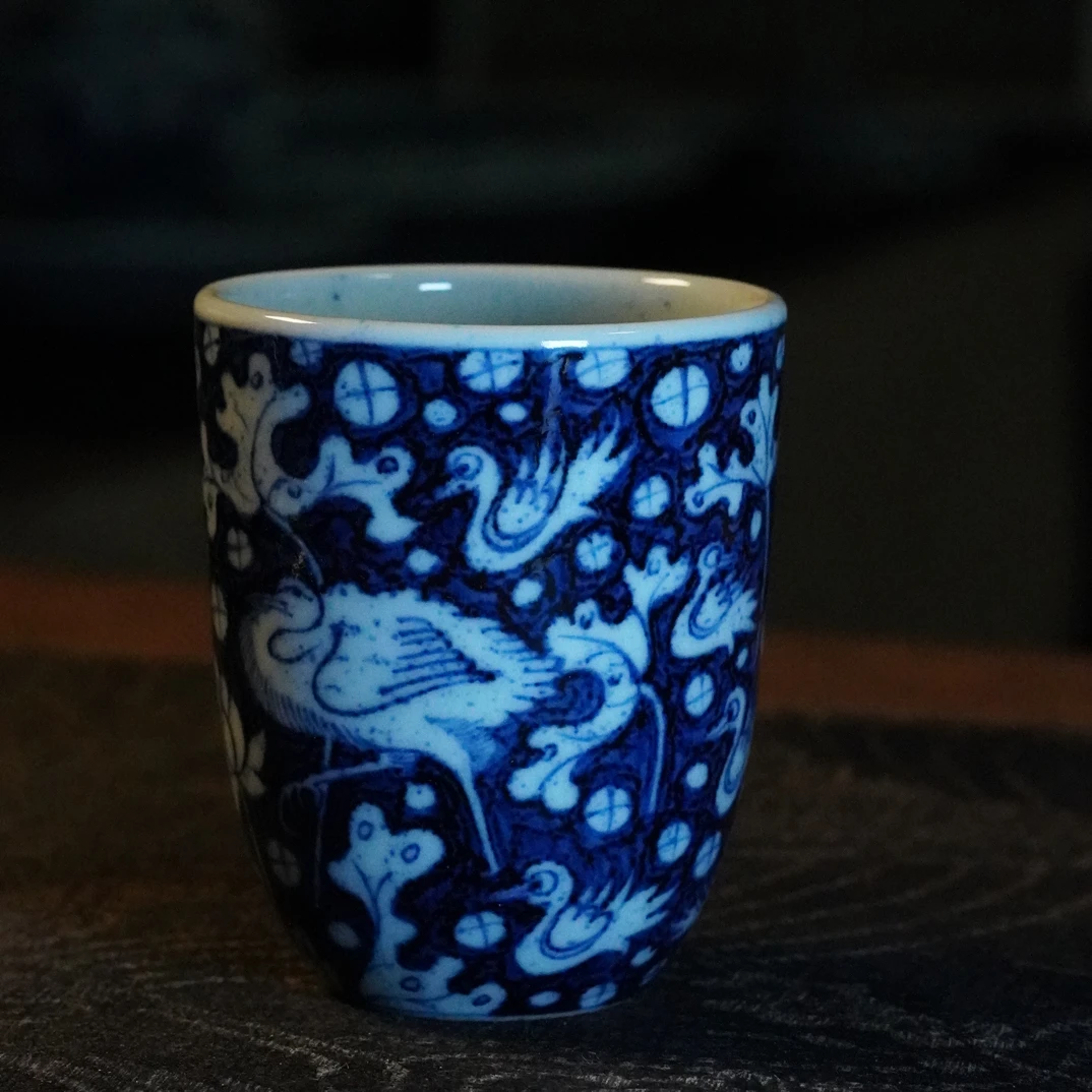 造物山房 元青花一路连科纹手雷杯