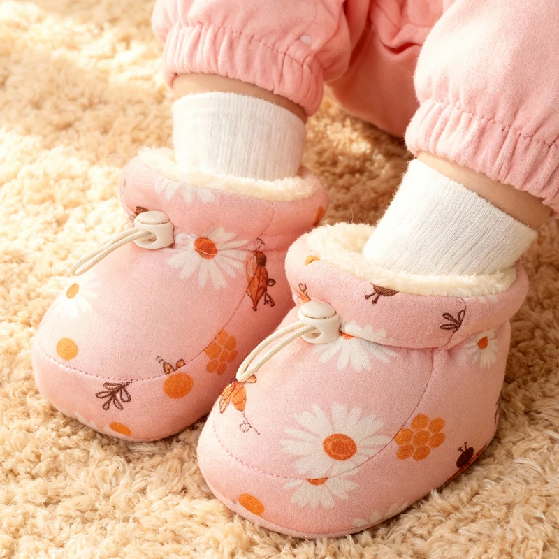 婴儿冬季加厚步钱鞋0-12个月宝宝不掉软底袜鞋婴儿鞋加绒保暖棉鞋