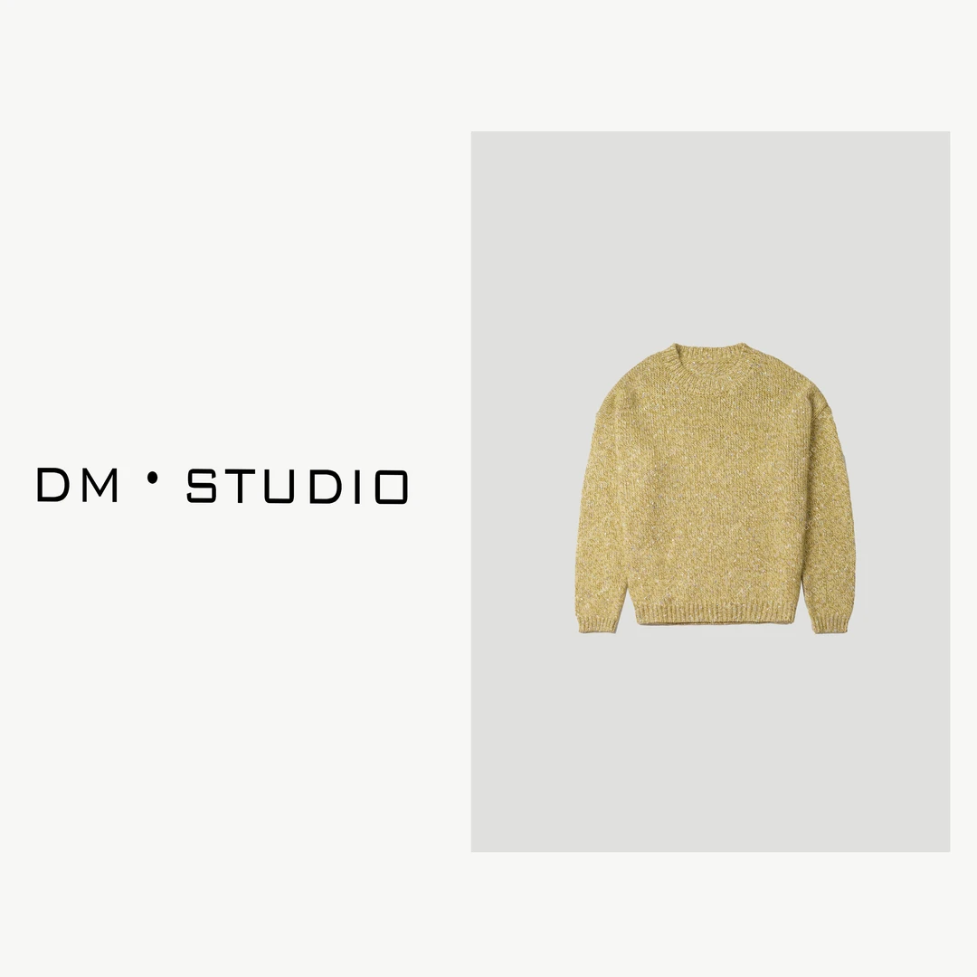-DM•STUDIO/秋冬慵懒百搭绵羊毛+兔毛圆领套头毛衣（092-8123）