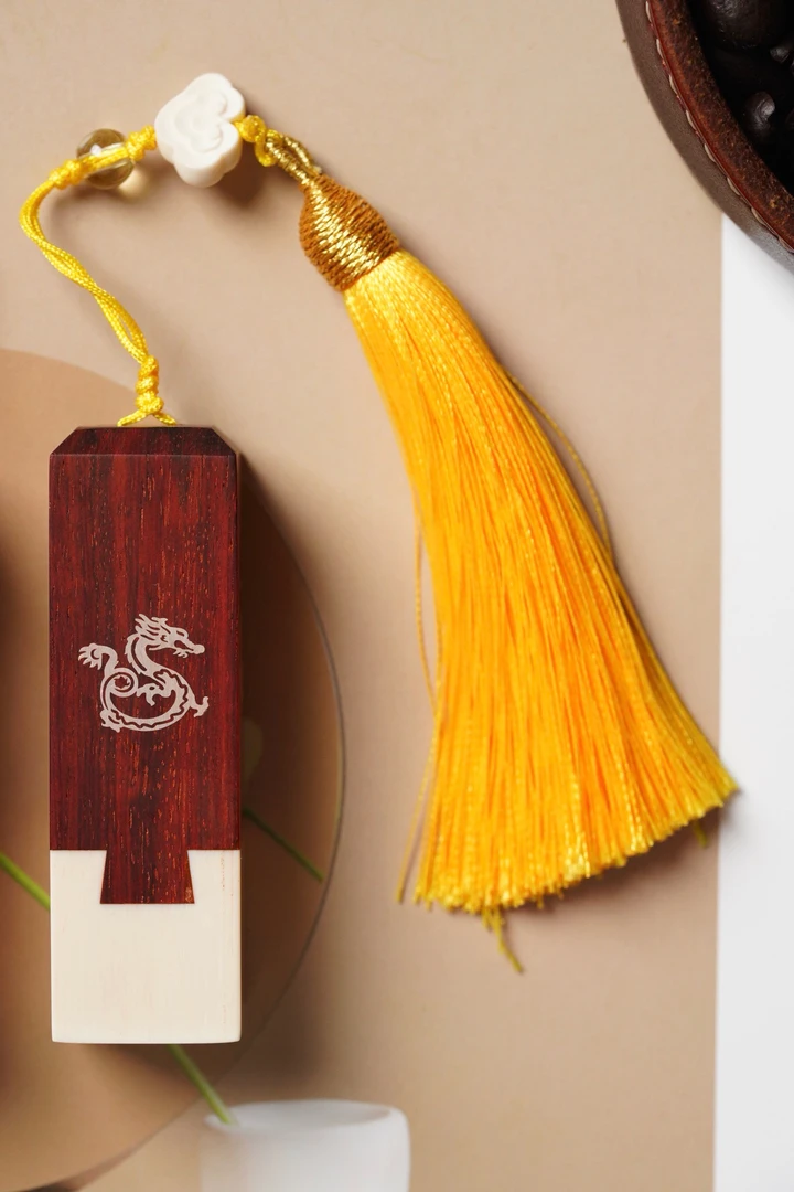 【印章】小叶紫檀镶嵌猛犸采用中国传统工艺榫卯结构使牙木完美结合