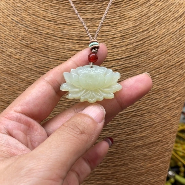 蛇纹石玉吊坠银S925镀金镶嵌