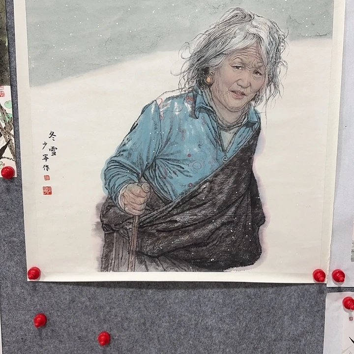 沙***漠国画国画作品软片作品