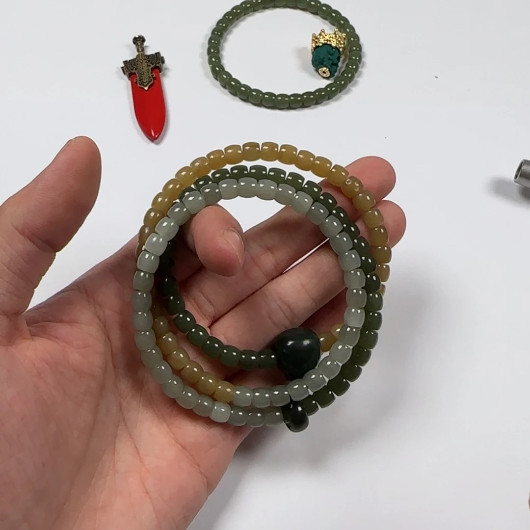 未镶嵌手链和田玉（碧玉）108