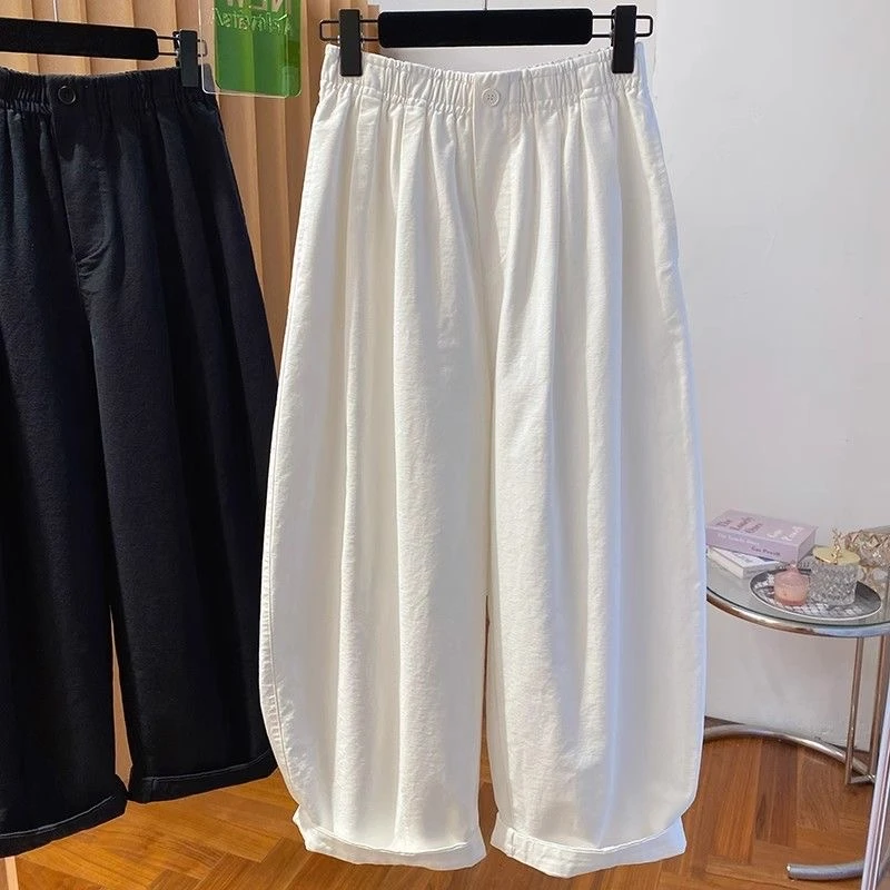 今年流行的白色气球裤女春2025新款宽松休闲百搭九分灯笼裤阔腿裤